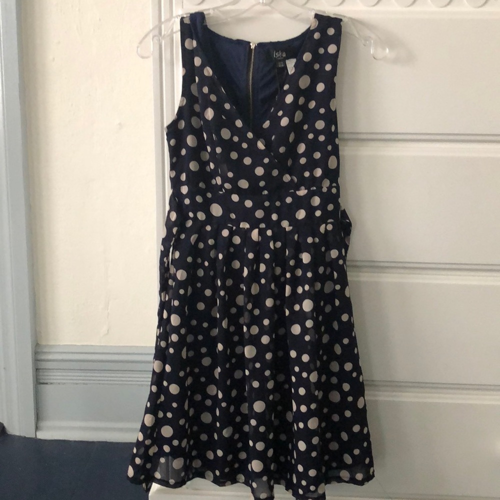 NEW WITH TAGS! Navy polka dot dress